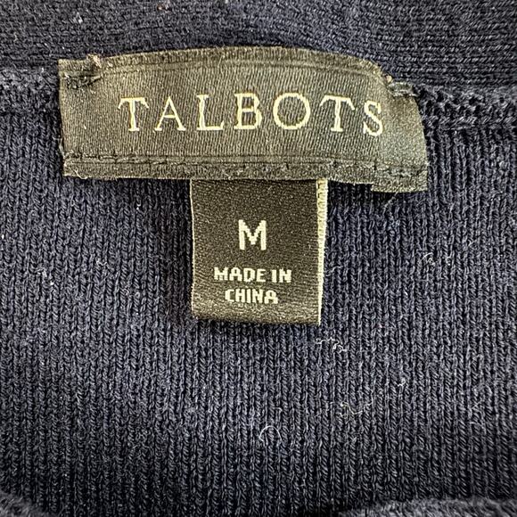 Talbots Women's M Navy Boat Neck 3/4 Sleeve Sweater - Picture 3 of 4
